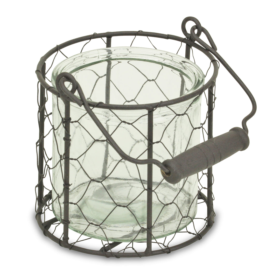 15S001BR - Teska Jar & Wire Basket - Round