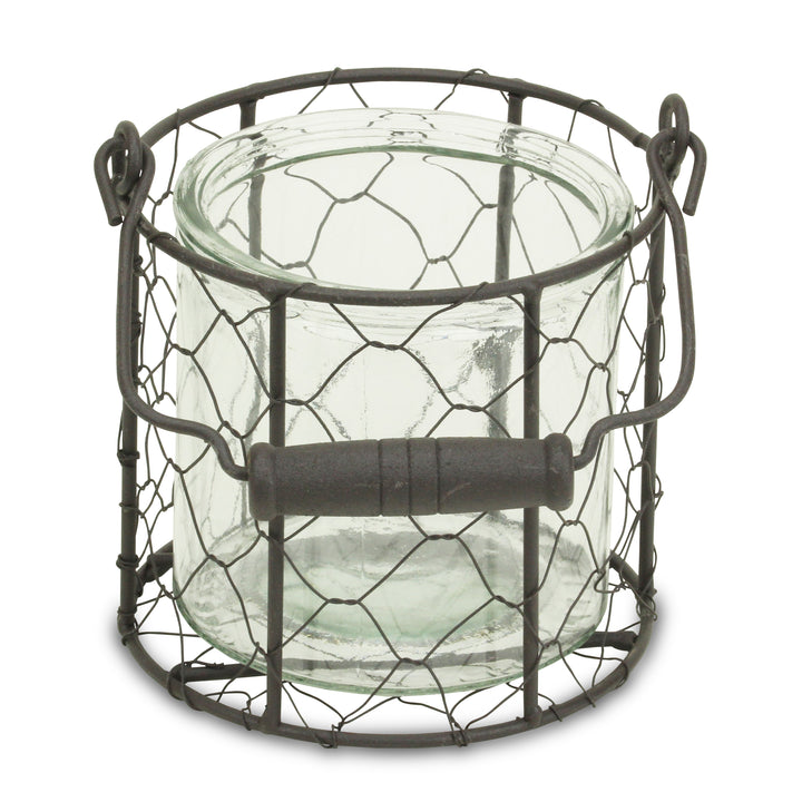 15S001BR - Teska Jar & Wire Basket - Round