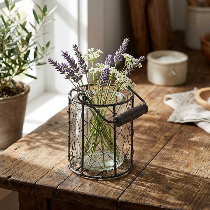 15S001BR - Teska Jar & Wire Basket - Round