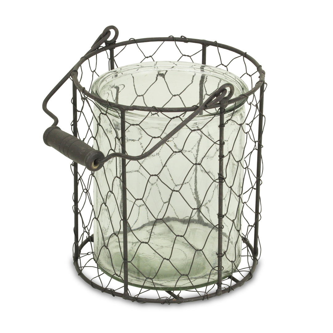 15S001BR - Teska Jar & Wire Basket - Round