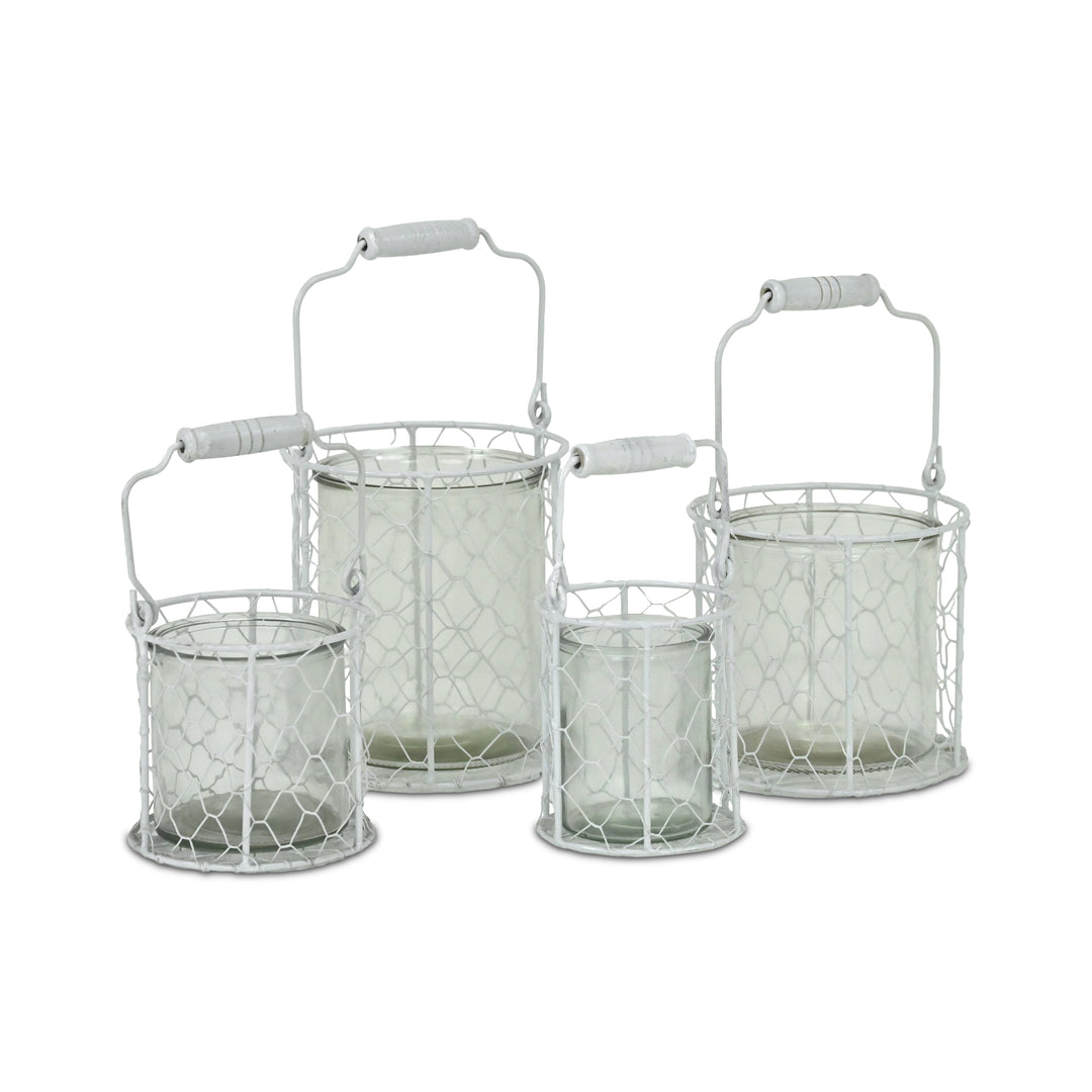 15S001W - Belen Jar & Wire Basket - Round