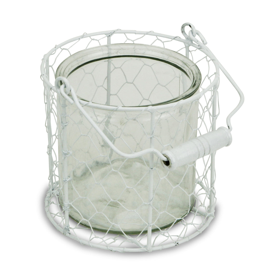 15S001W - Belen Jar & Wire Basket - Round