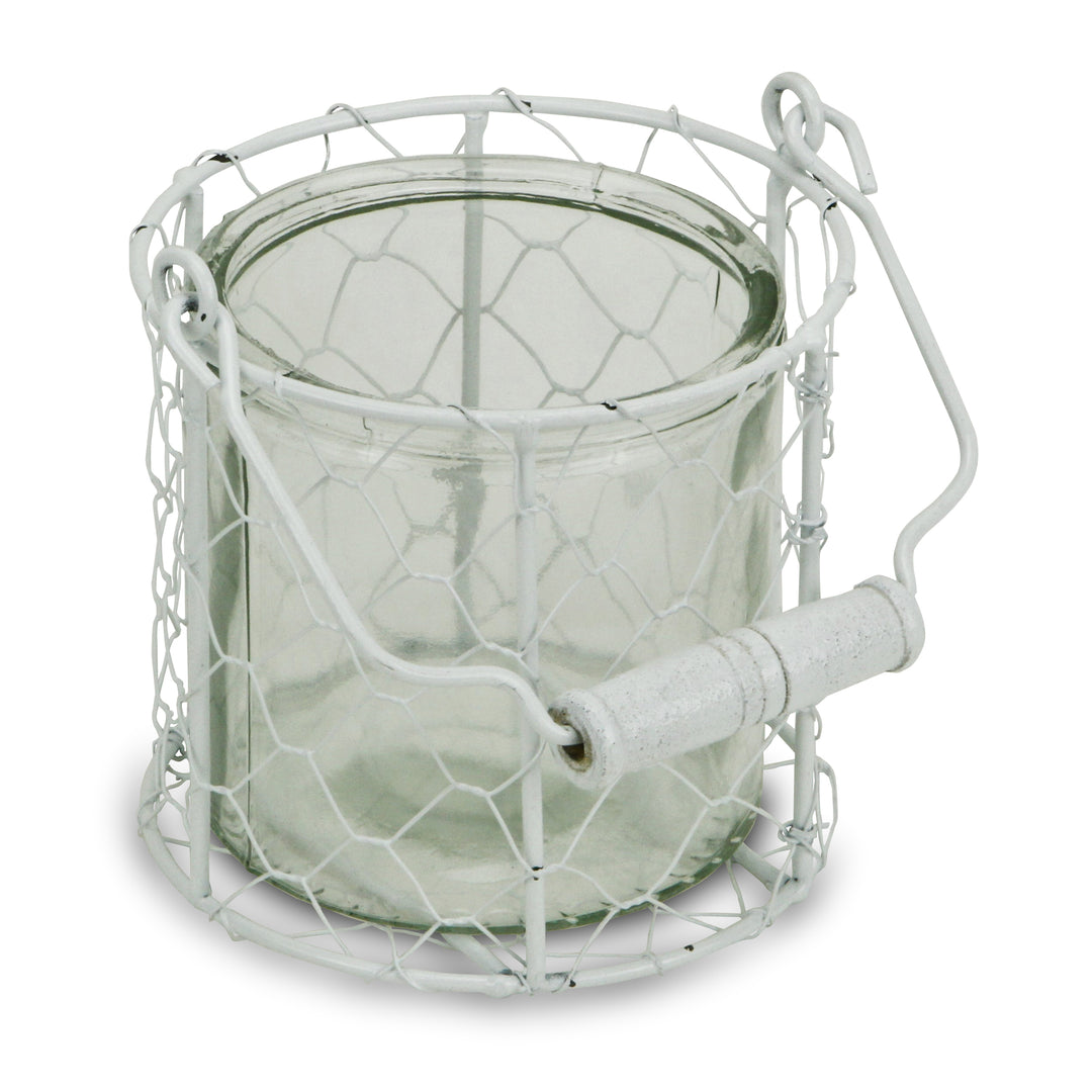 15S001W - Belen Jar & Wire Basket - Round