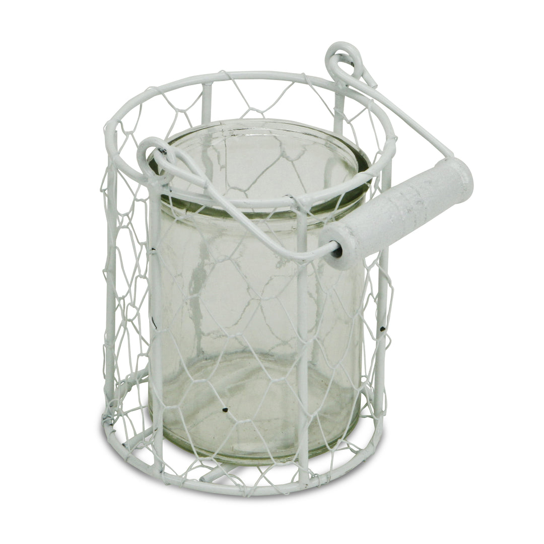 15S001W - Belen Jar & Wire Basket - Round
