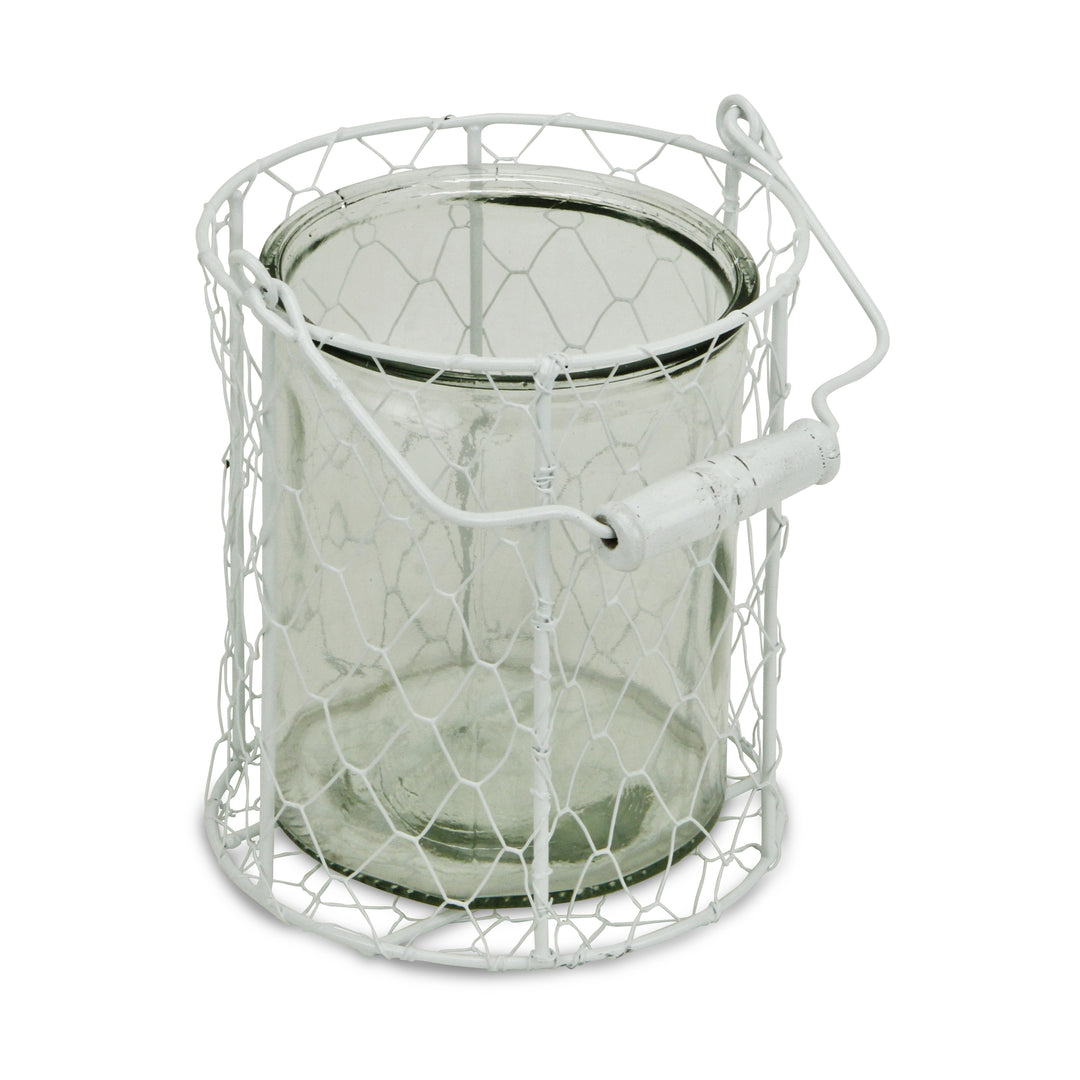 15S001W - Belen Jar & Wire Basket - Round