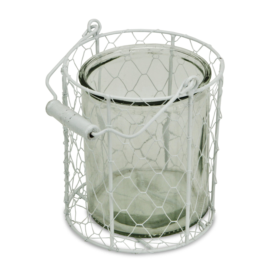 15S001W - Belen Jar & Wire Basket - Round