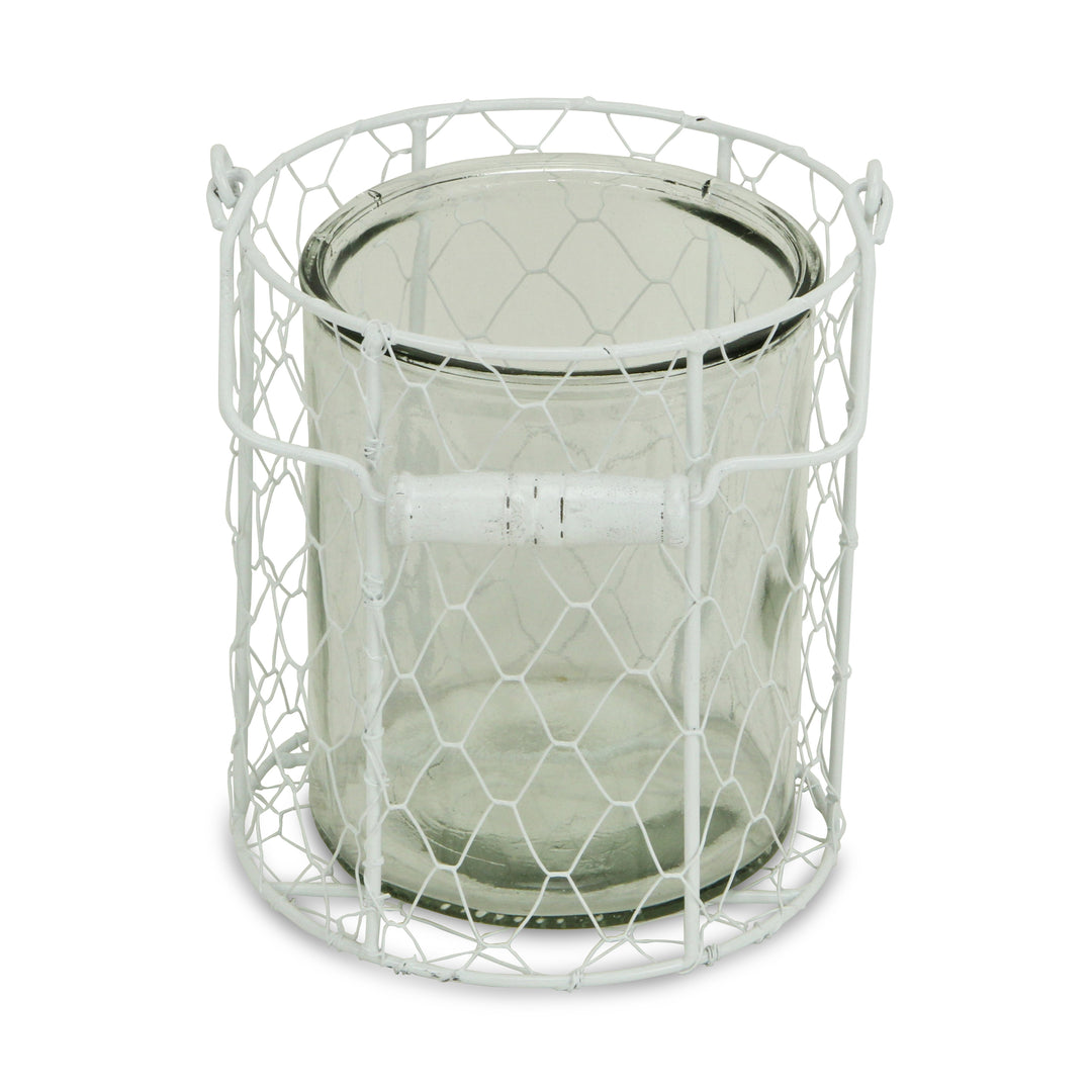 15S001W - Belen Jar & Wire Basket - Round
