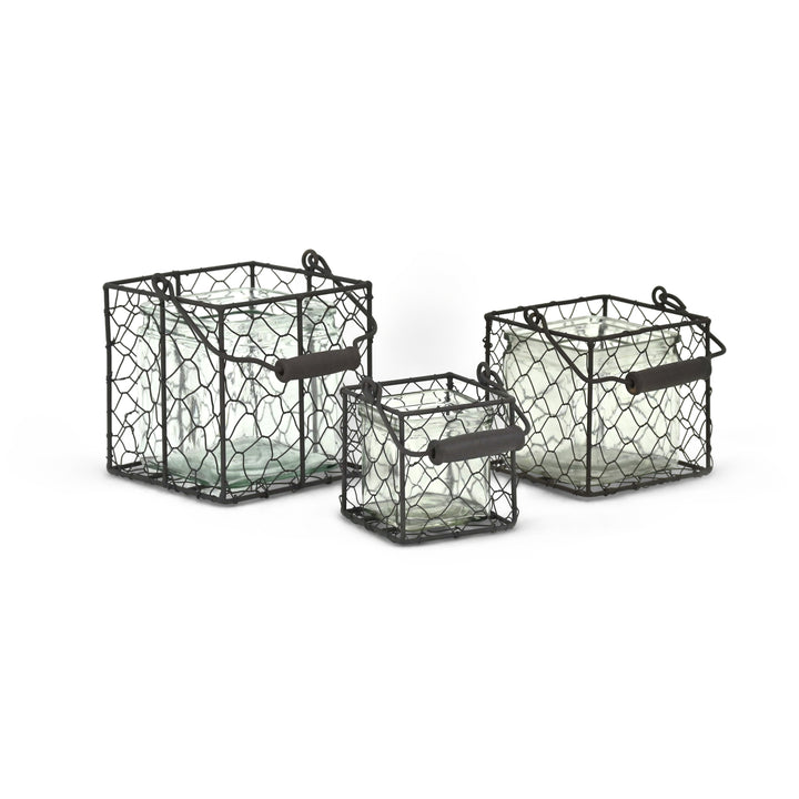 15S002BR - Teska Jar & Wire Basket - Square