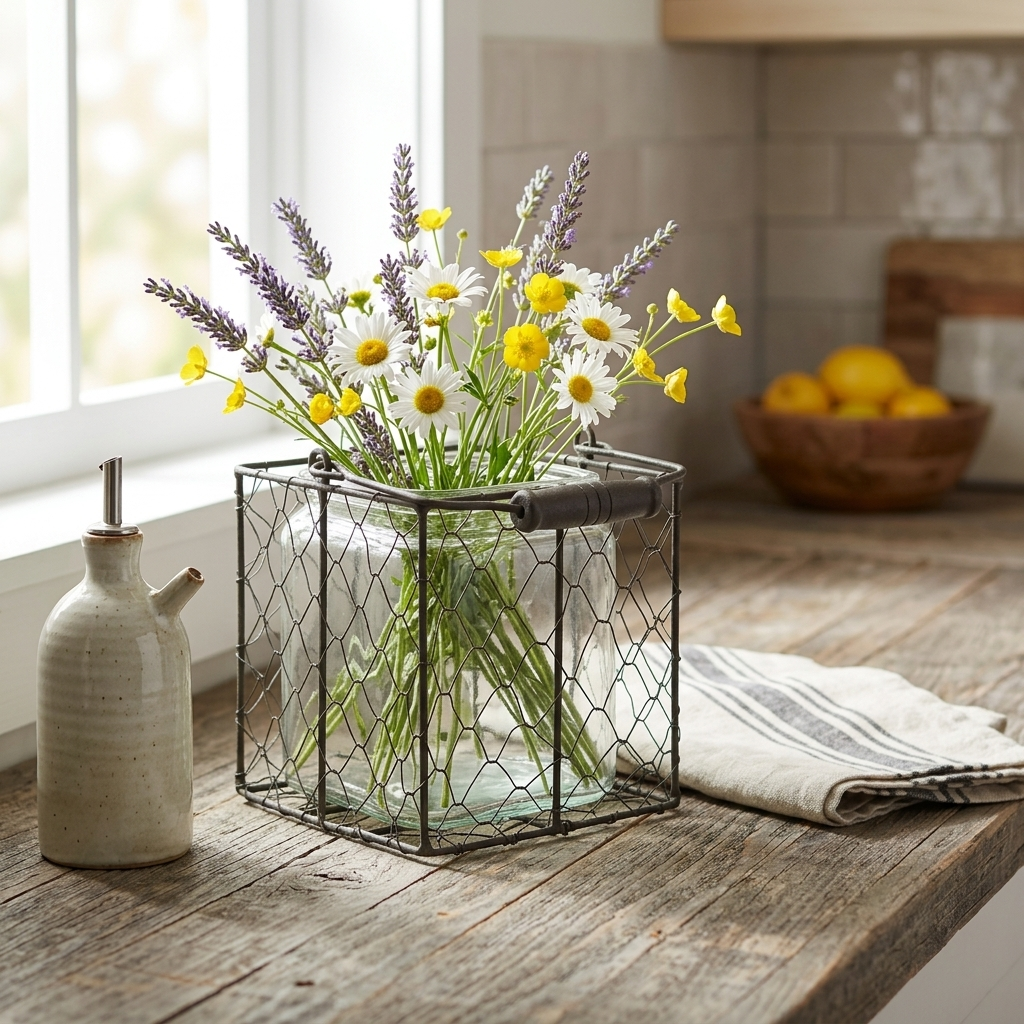 15S002BR - Teska Jar & Wire Basket - Square