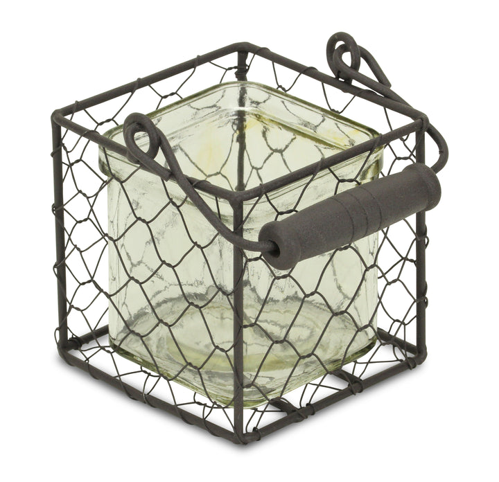 15S002BR - Teska Jar & Wire Basket - Square