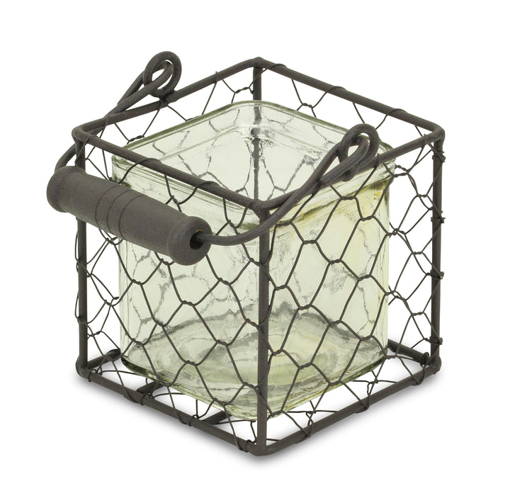 15S002BR - Teska Jar & Wire Basket - Square