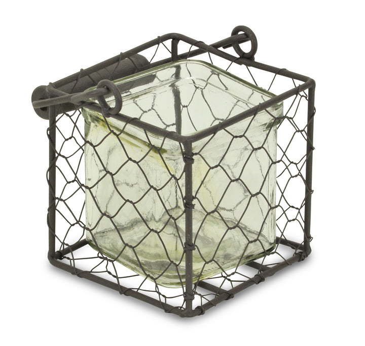 15S002BR - Teska Jar & Wire Basket - Square