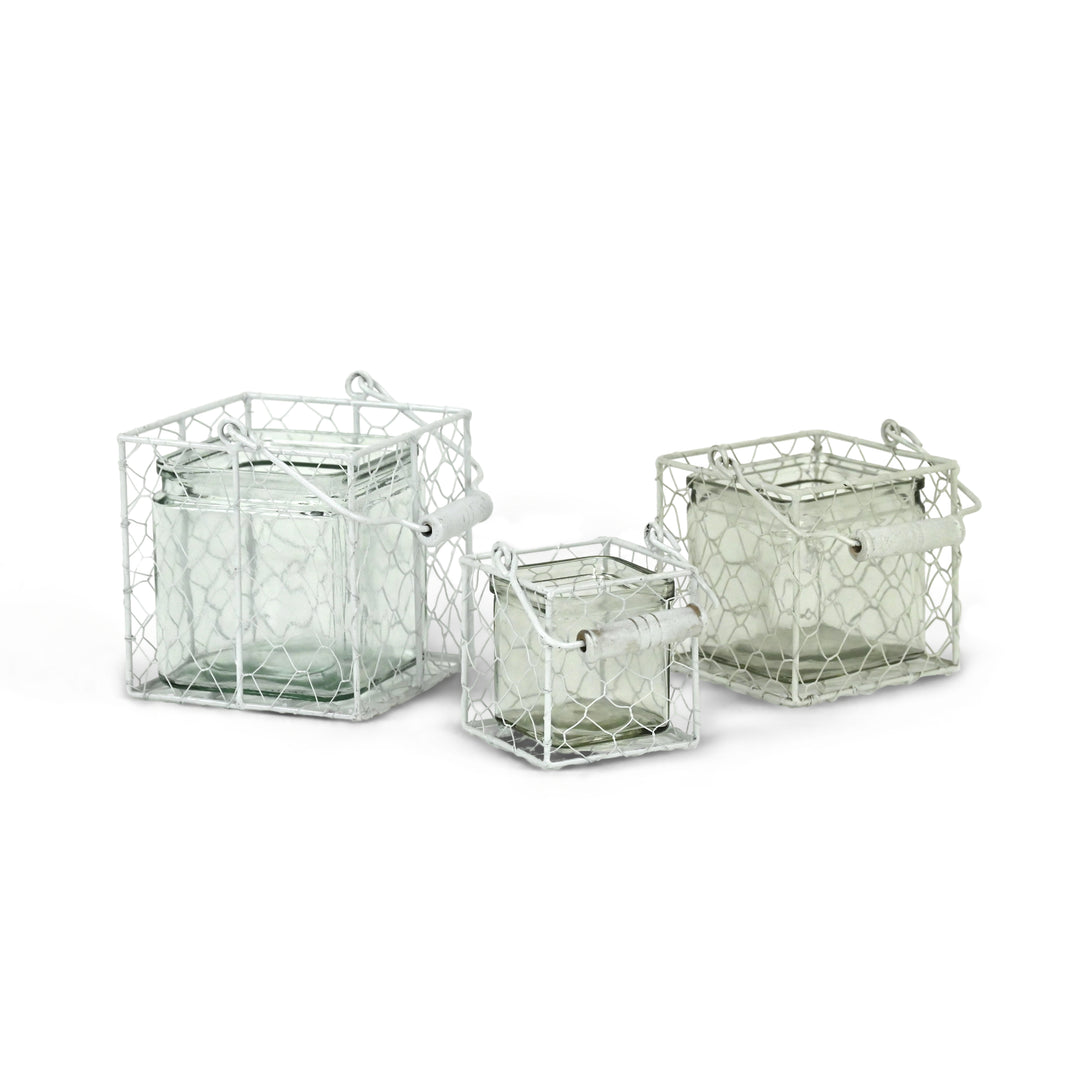 15S002W - Belen Jar & Wire Basket - Square