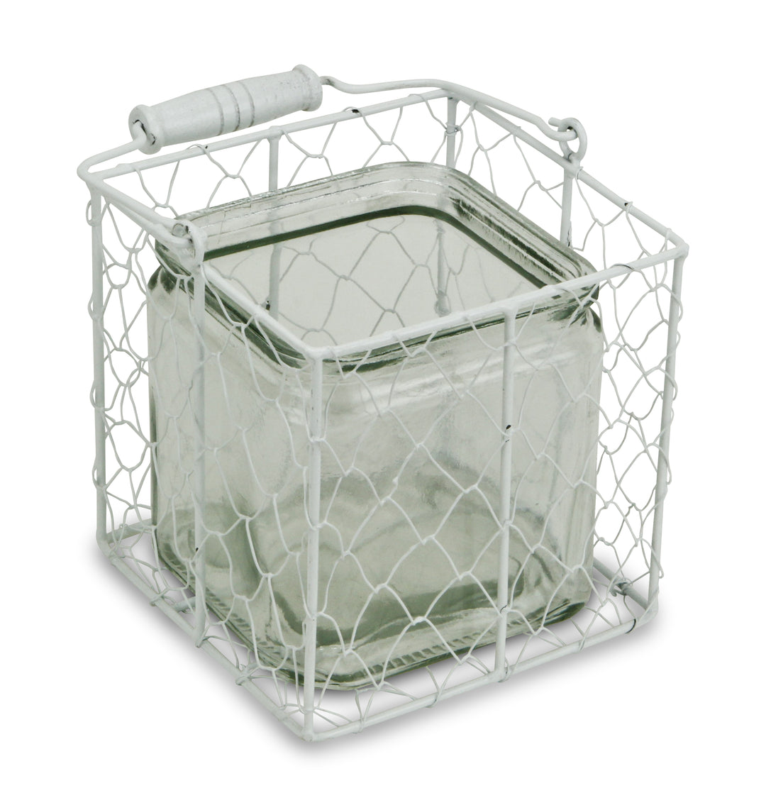 15S002W - Belen Jar & Wire Basket - Square