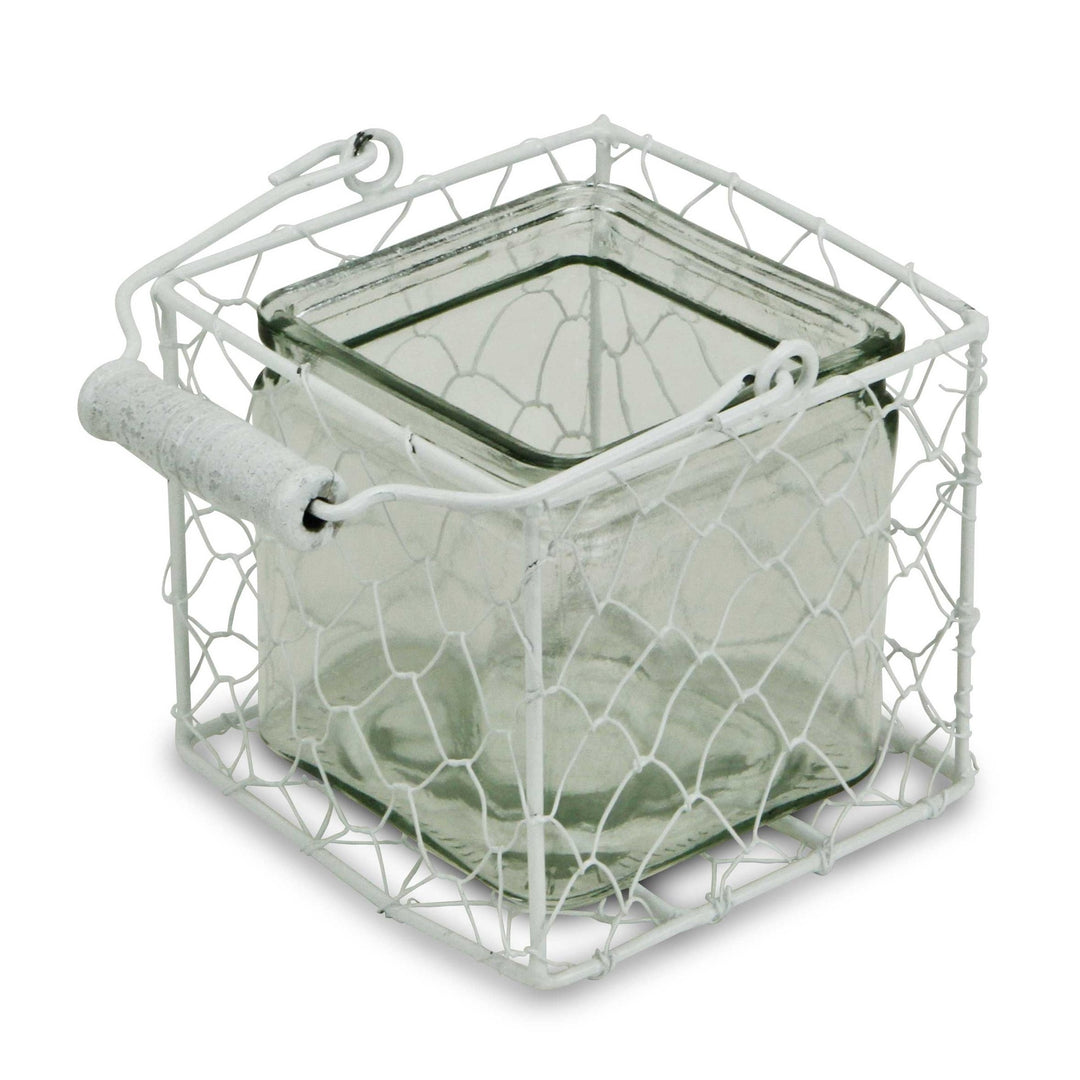 15S002W - Belen Jar & Wire Basket - Square