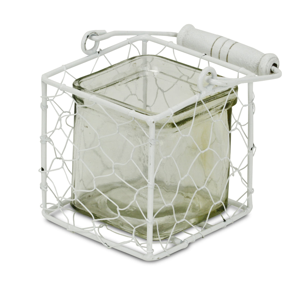 15S002W - Belen Jar & Wire Basket - Square