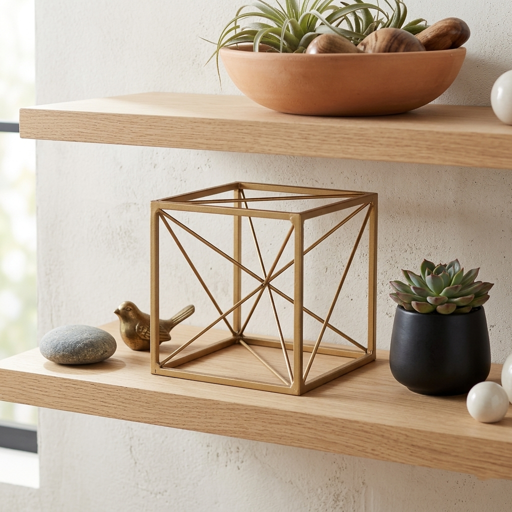 4738 - Emel Gold Cube Décor
