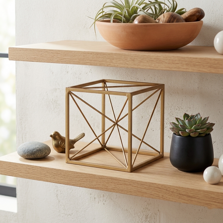 4738 - Emel Gold Cube Décor