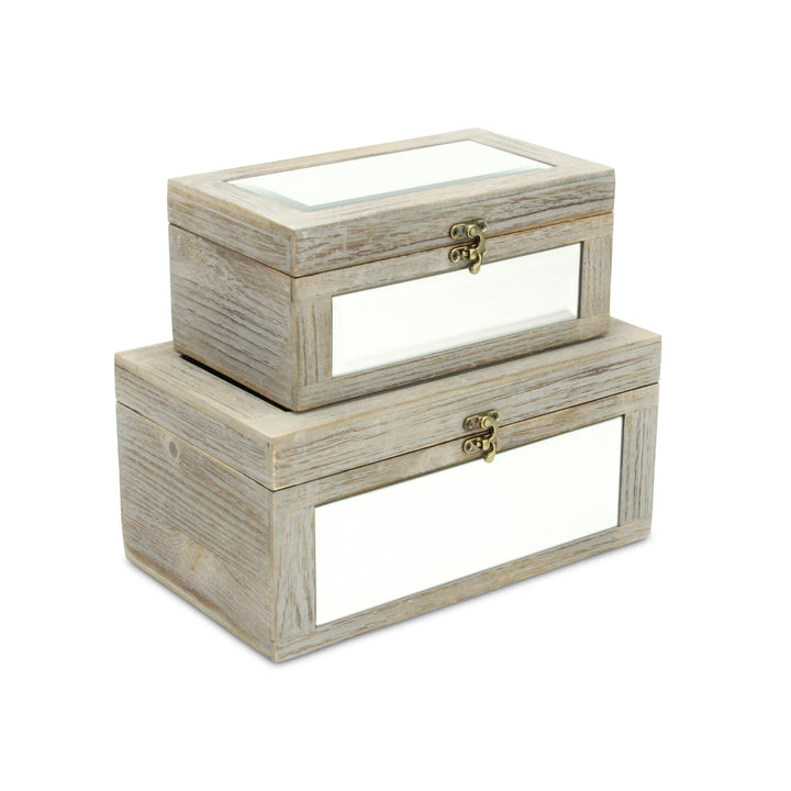 4929-2 - Larkspur Mirrored Wood Boxes