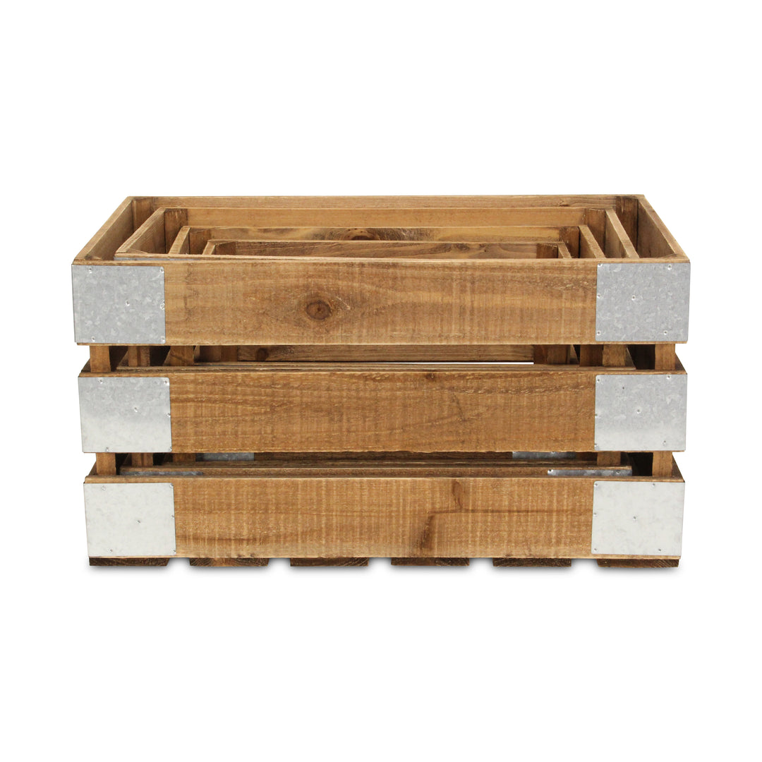 4947-4 - Uliel Galvanized & Brown Crates
