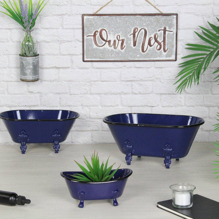 5018NB - Lavande Navy Blue Tub Decor
