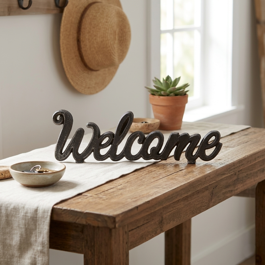 5333 - Ingrid "Welcome" Cast Iron Décor