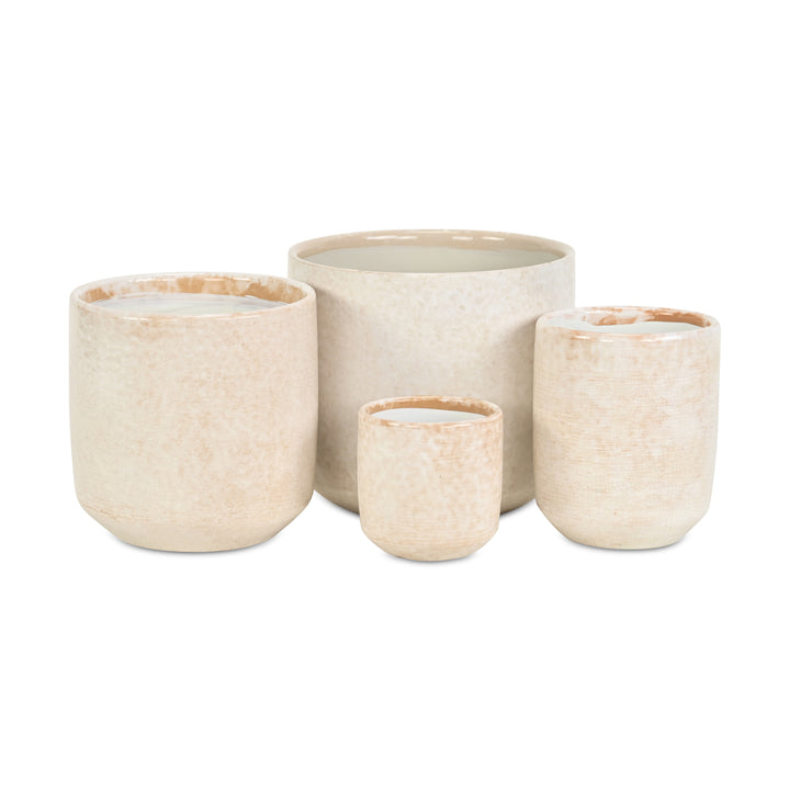 5588WT - Lavina Mosaic  White Ceramic Pot