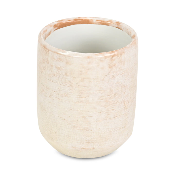 5588WT - Lavina Mosaic  White Ceramic Pot