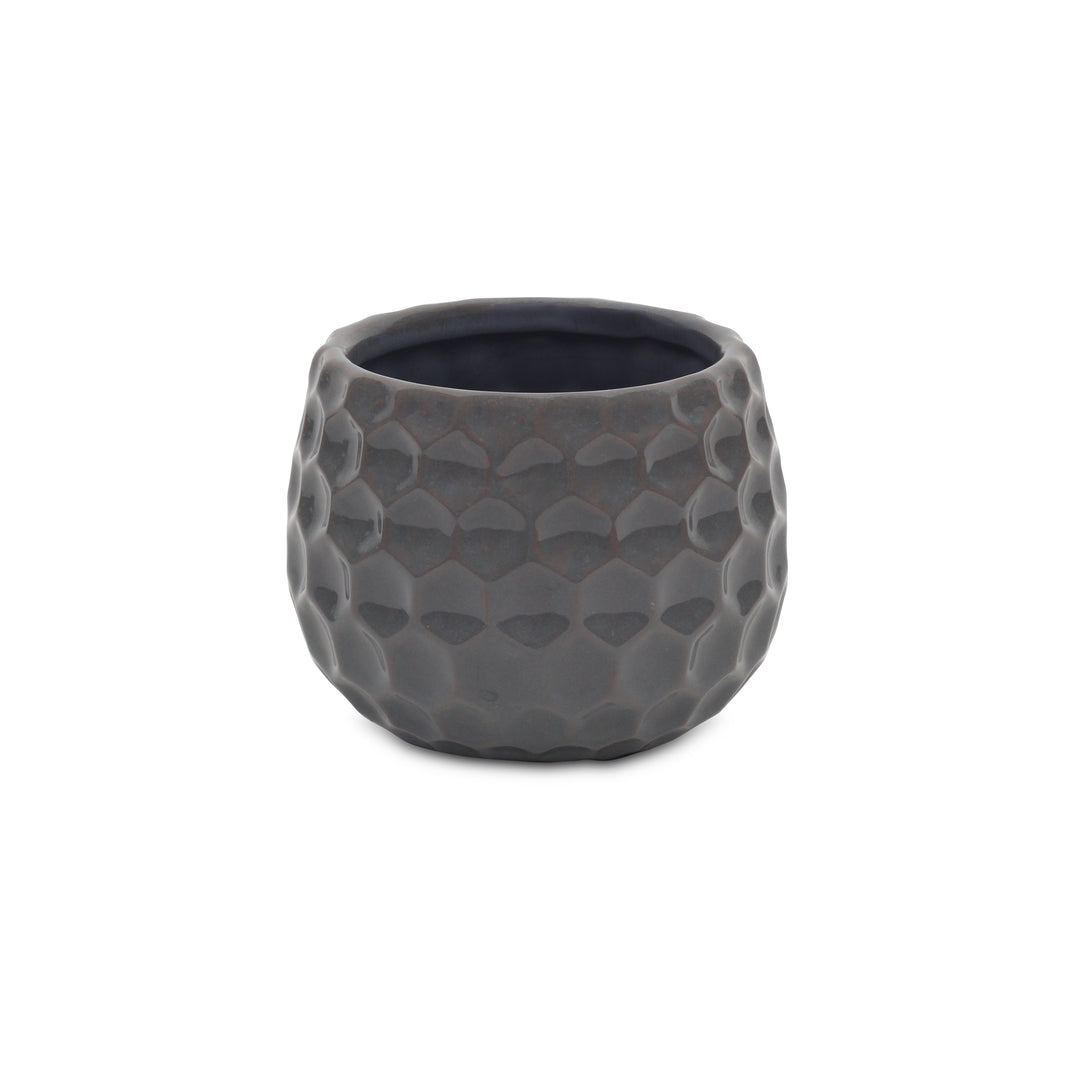 5592GR - Farrier Hexagon  Gray Ceramic Pot