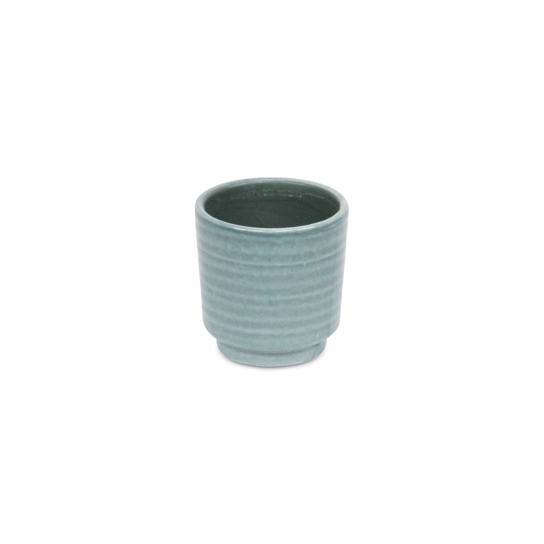 5658GRN - Celadi Green Rippled Ceramic Pot