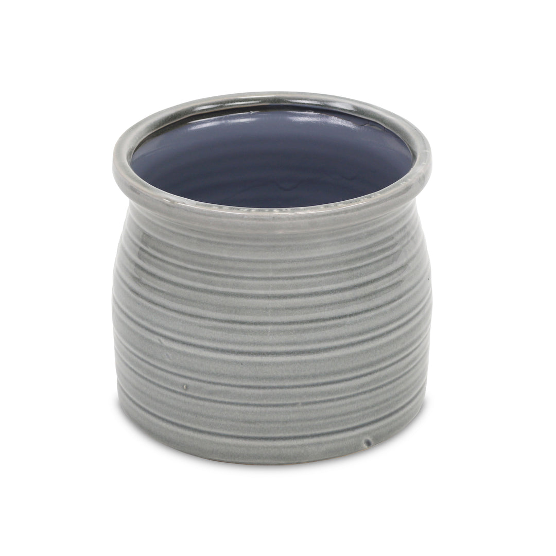 5662GR - Kifon Gray Curved Ceramic Pot