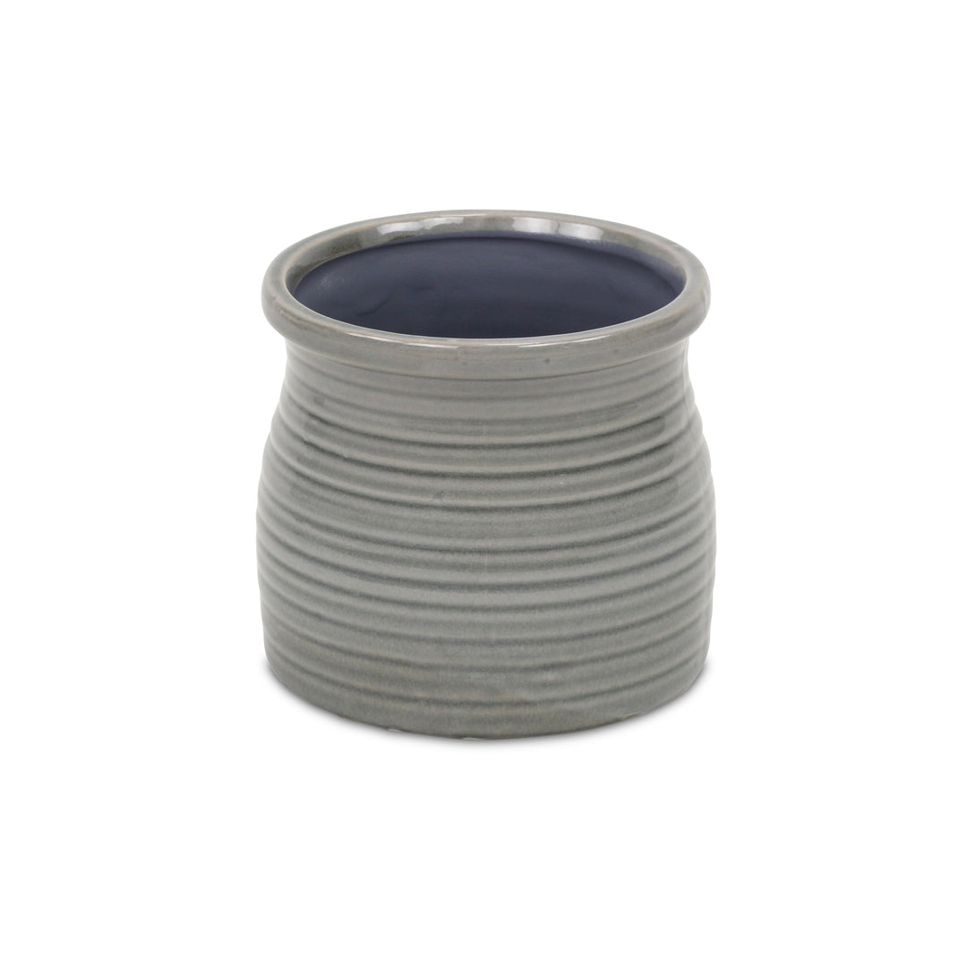 5662GR - Kifon Gray Curved Ceramic Pot