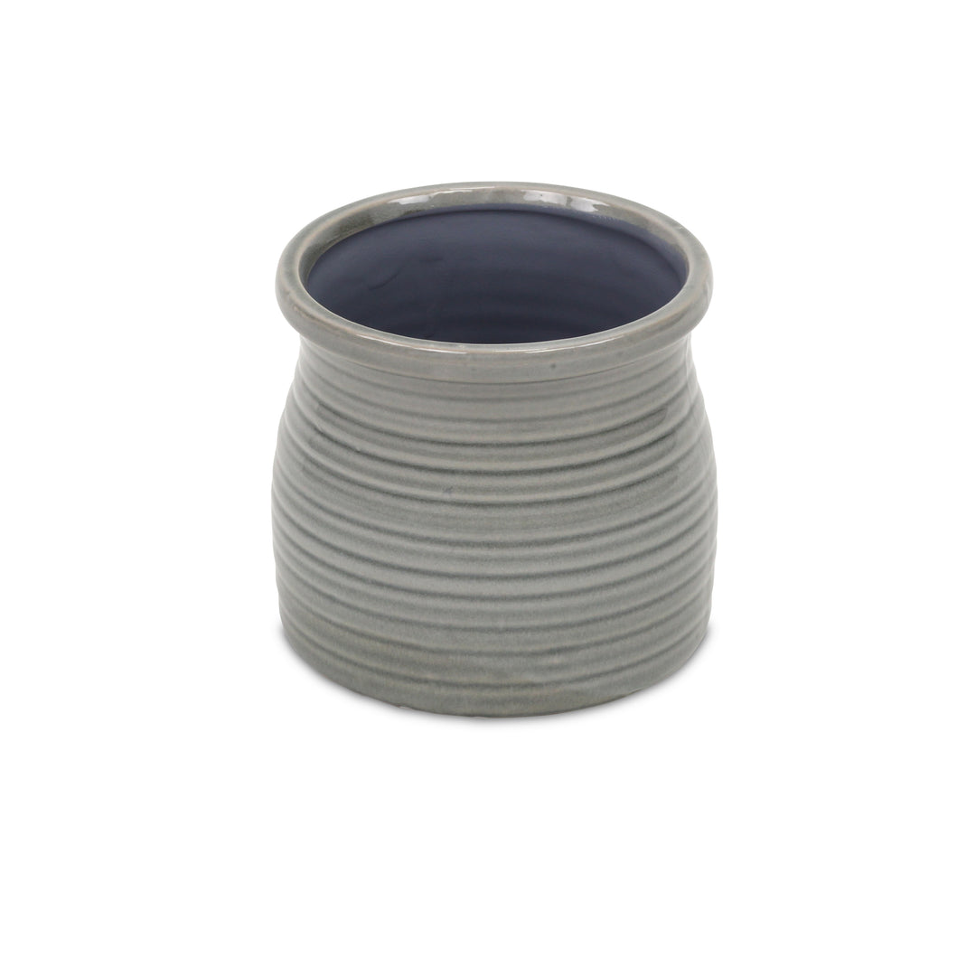 5662GR - Kifon Gray Curved Ceramic Pot