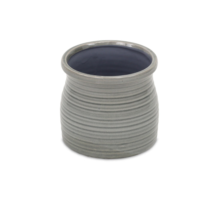 5662GR - Kifon Gray Curved Ceramic Pot
