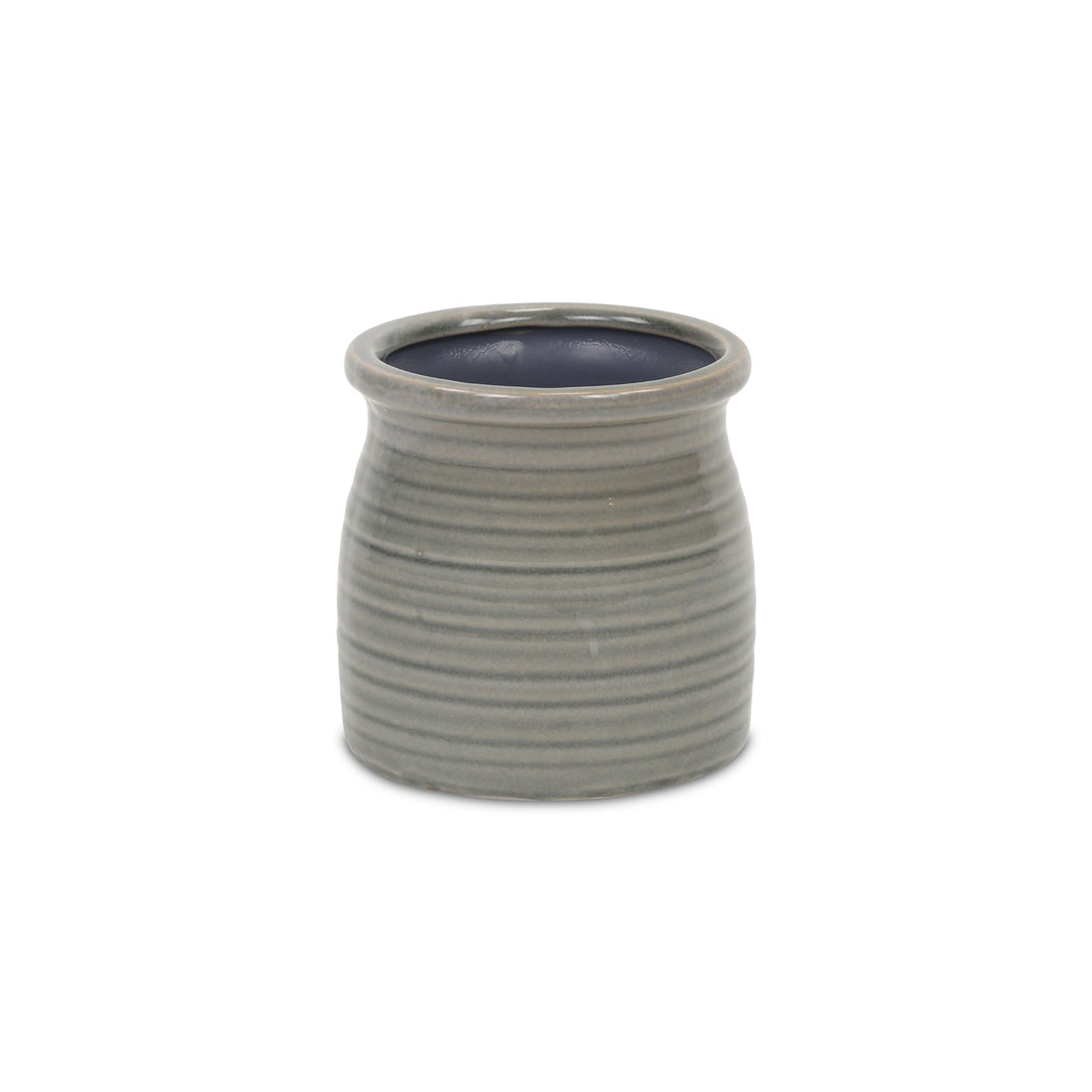 5662GR - Kifon Gray Curved Ceramic Pot