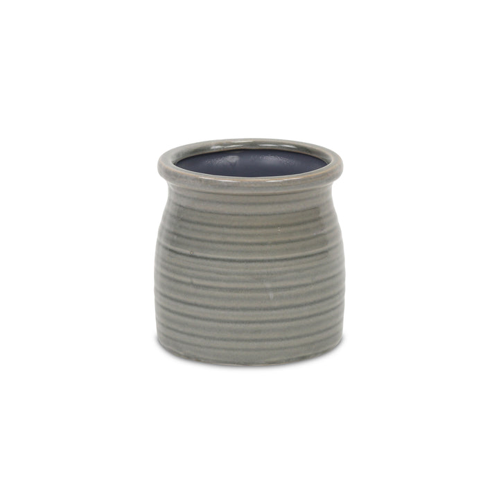 5662GR - Kifon Gray Curved Ceramic Pot