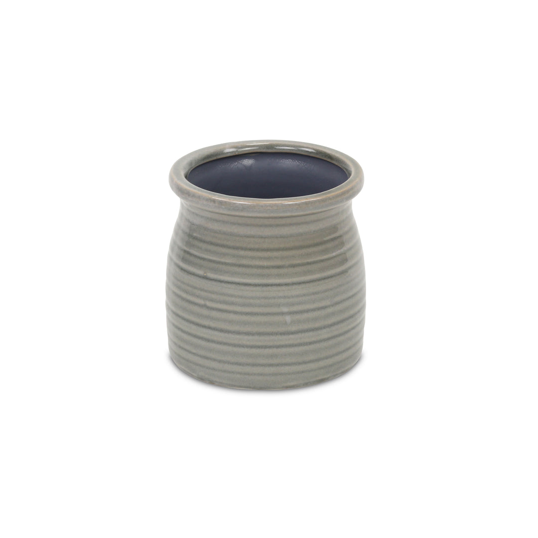 5662GR - Kifon Gray Curved Ceramic Pot