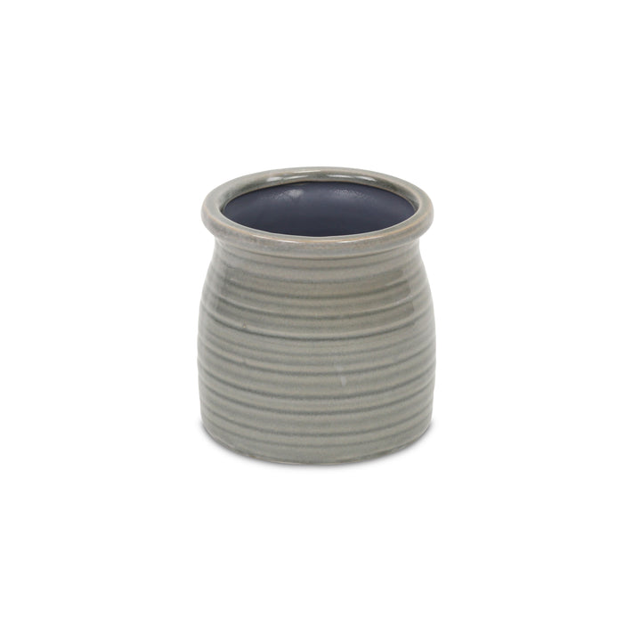 5662GR - Kifon Gray Curved Ceramic Pot