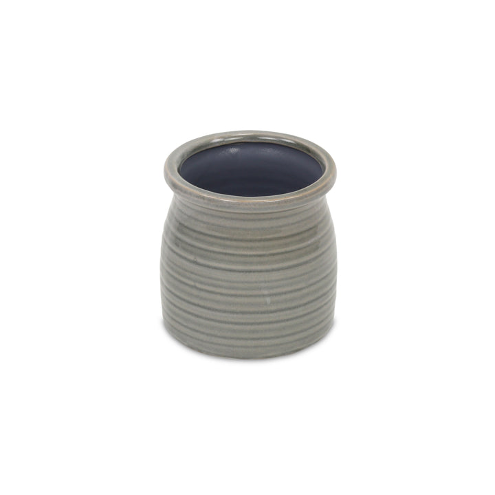 5662GR - Kifon Gray Curved Ceramic Pot