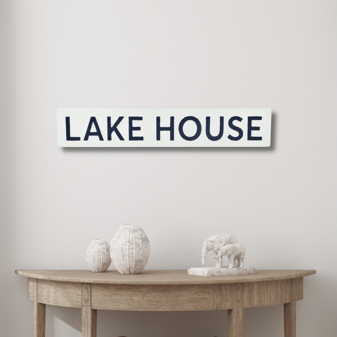 5792WT - Roven White Lake House Sign