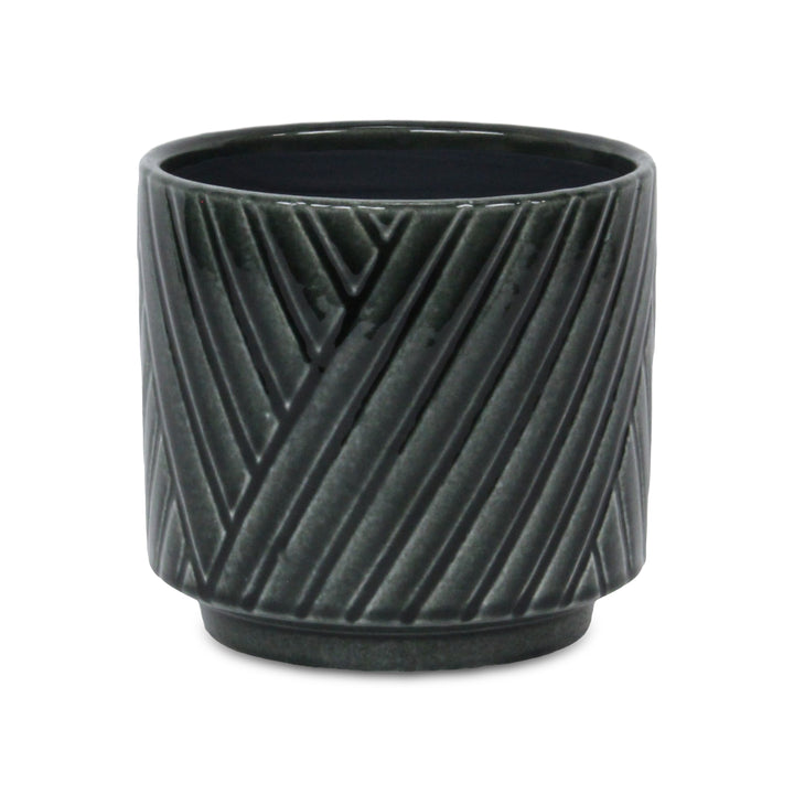 5919DG - Parlora Diagonal Dark Gray Pot