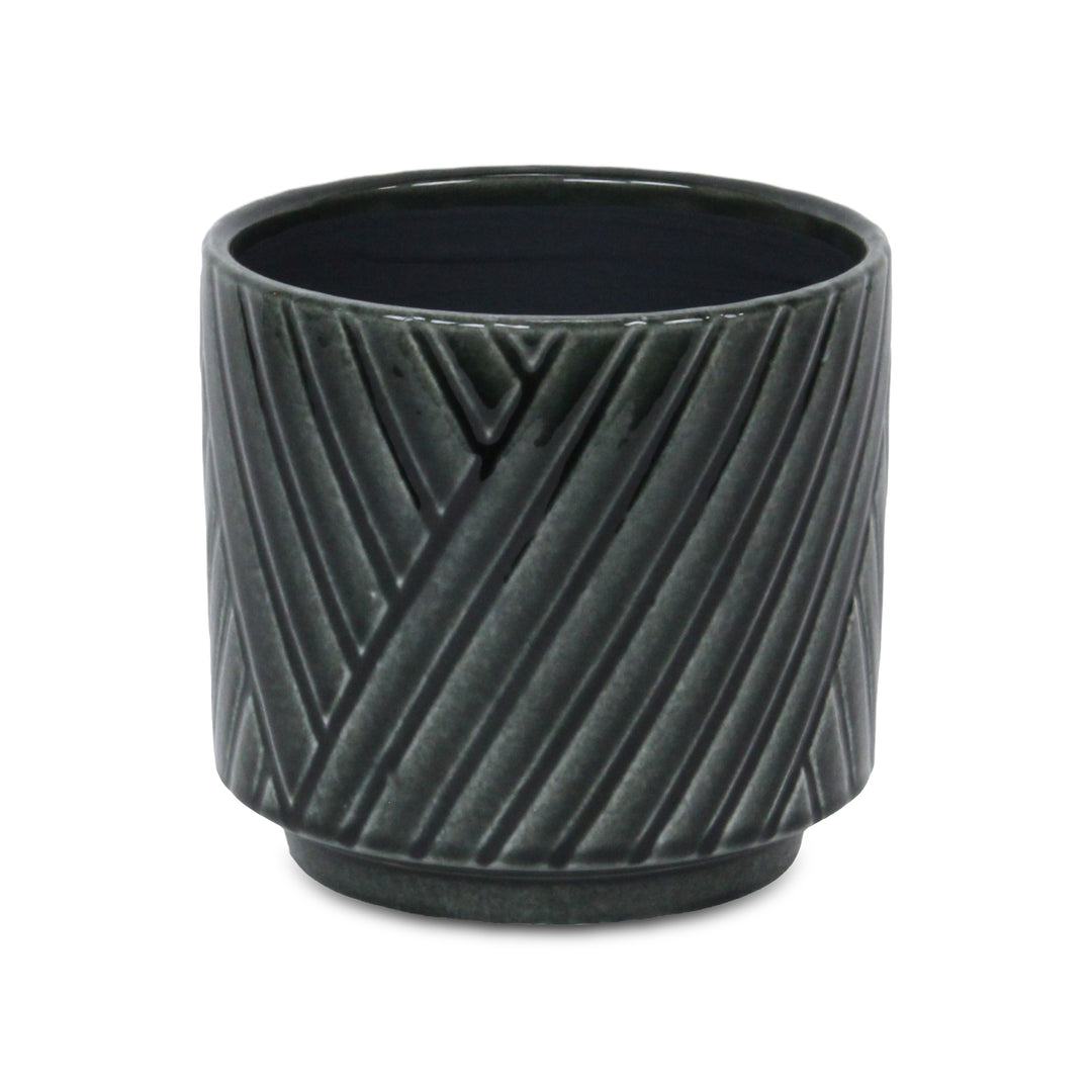 5919DG - Parlora Diagonal Dark Gray Pot