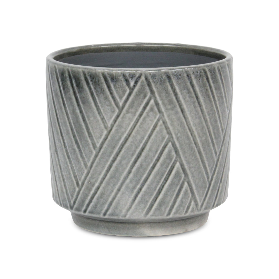 5919GR - Parlora Diagonal Gray Pot