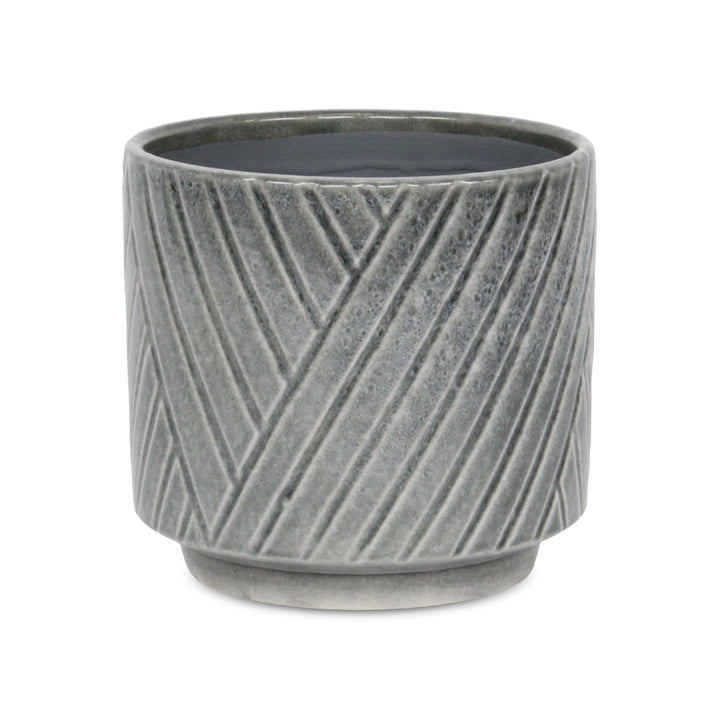 5919GR - Parlora Diagonal Gray Pot