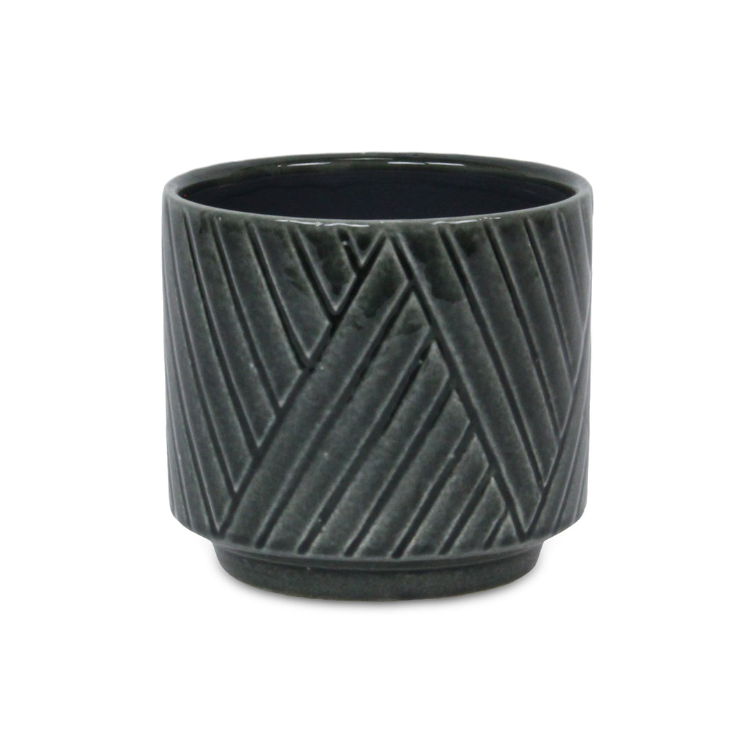 5919DG - Parlora Diagonal Dark Gray Pot