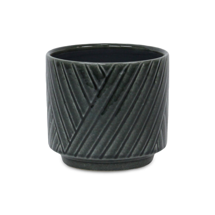 5919DG - Parlora Diagonal Dark Gray Pot