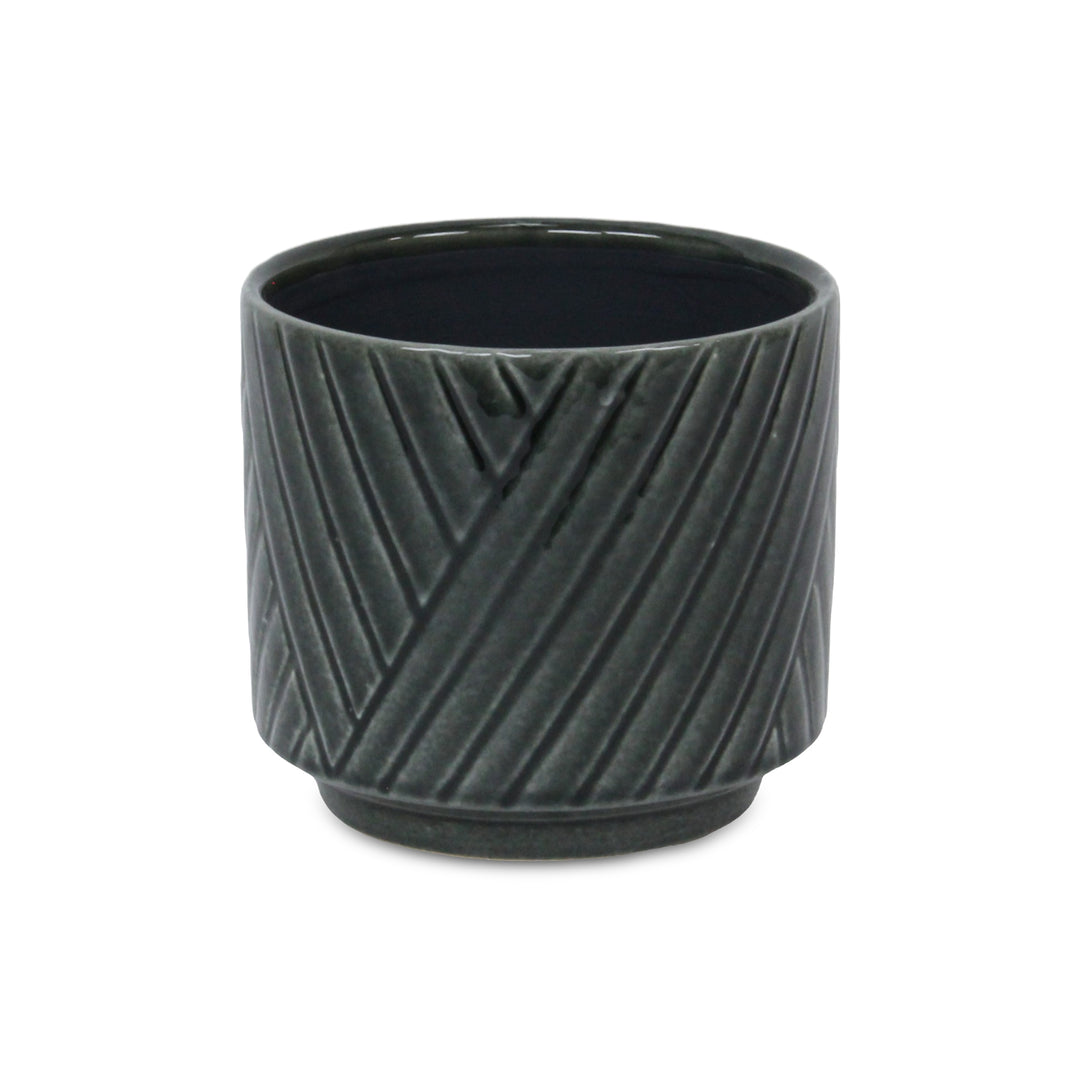 5919DG - Parlora Diagonal Dark Gray Pot