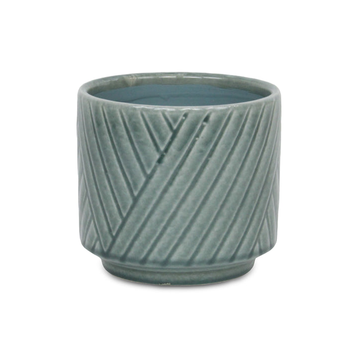 5919GRN - Parlora Diagonal Green Pot