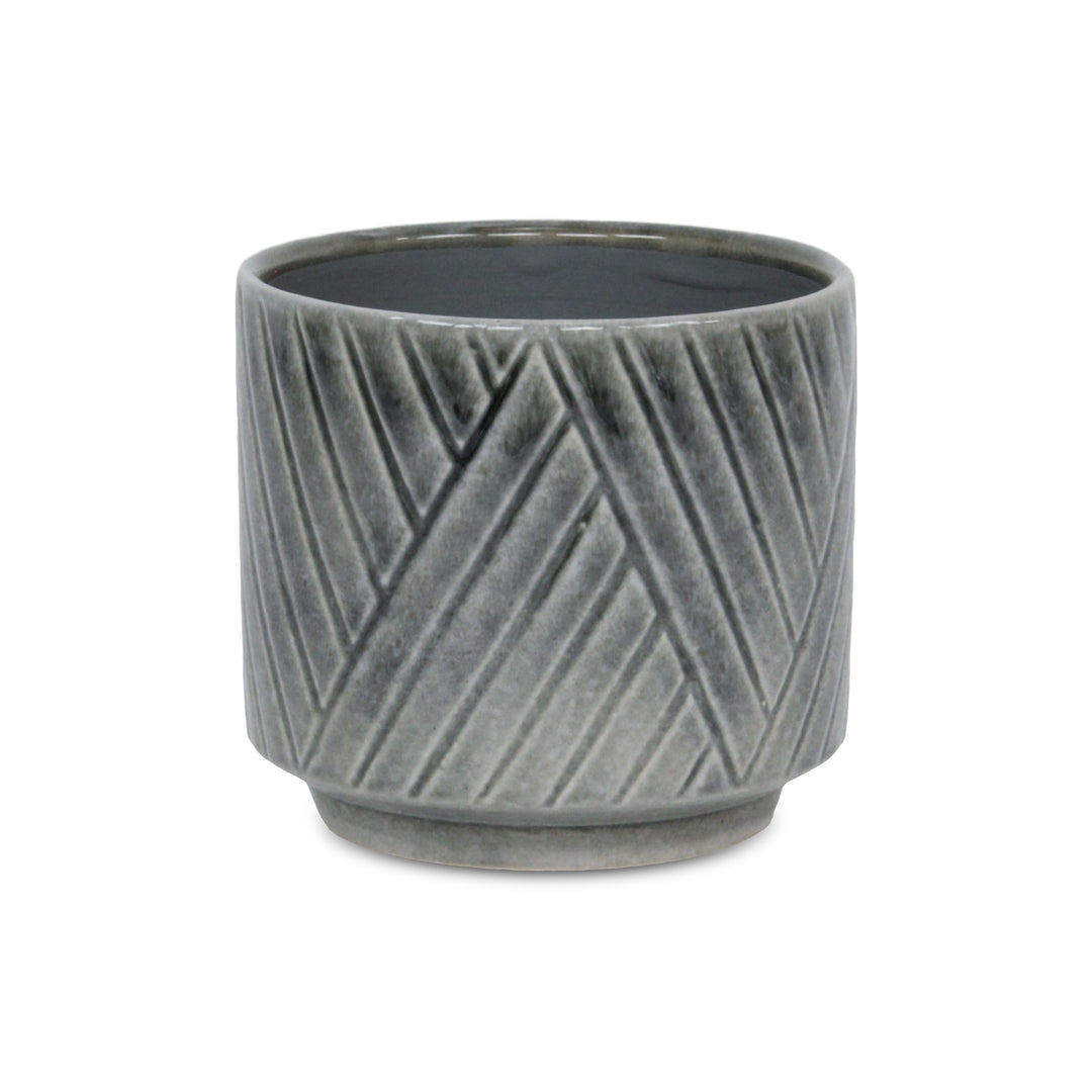 5919GR - Parlora Diagonal Gray Pot