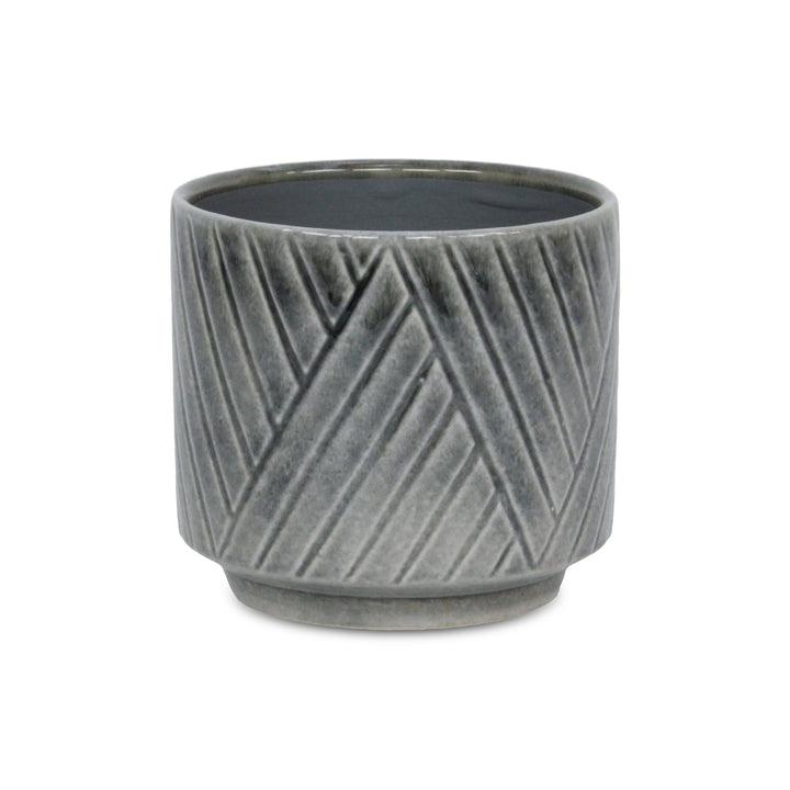 5919GR - Parlora Diagonal Gray Pot